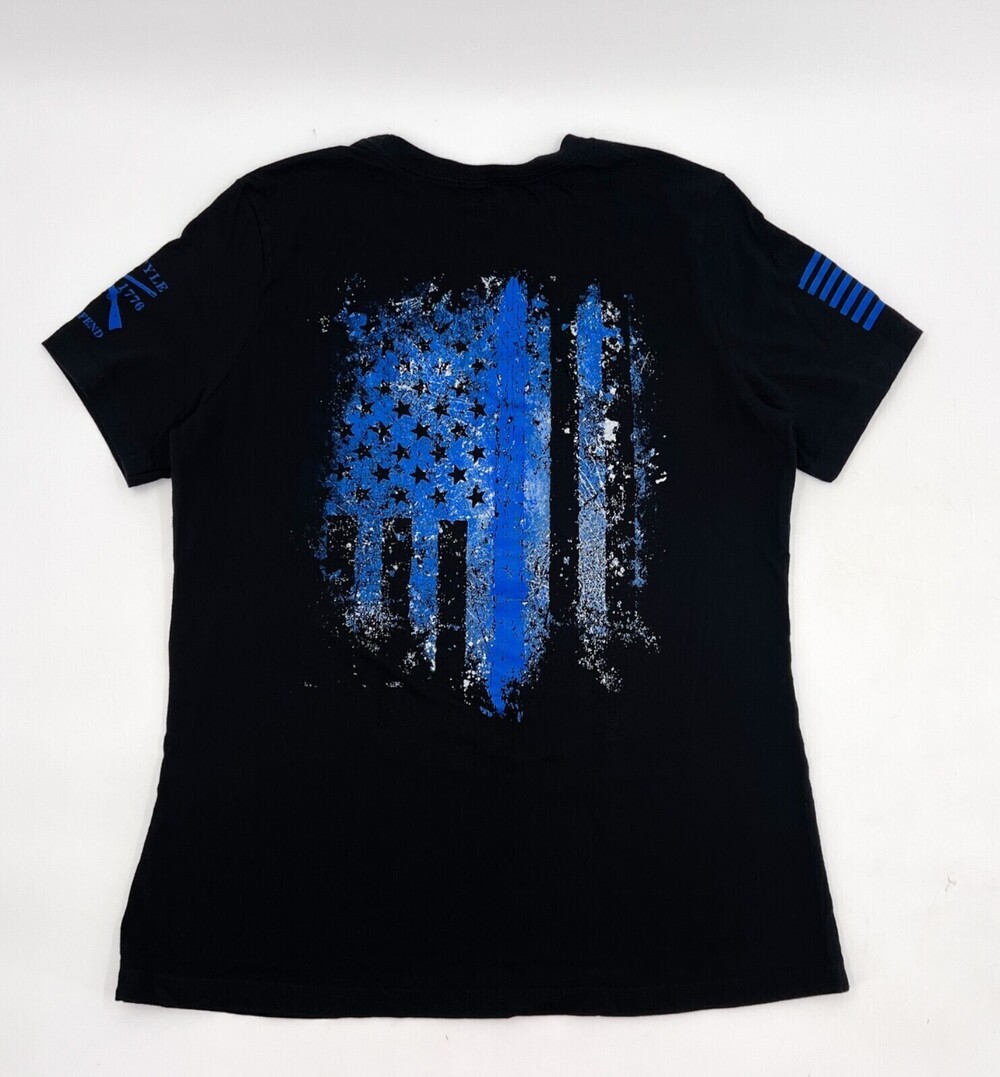 Grunt Style Shirt Adult Medium Black Short Sleeve Blue Flag Tactical